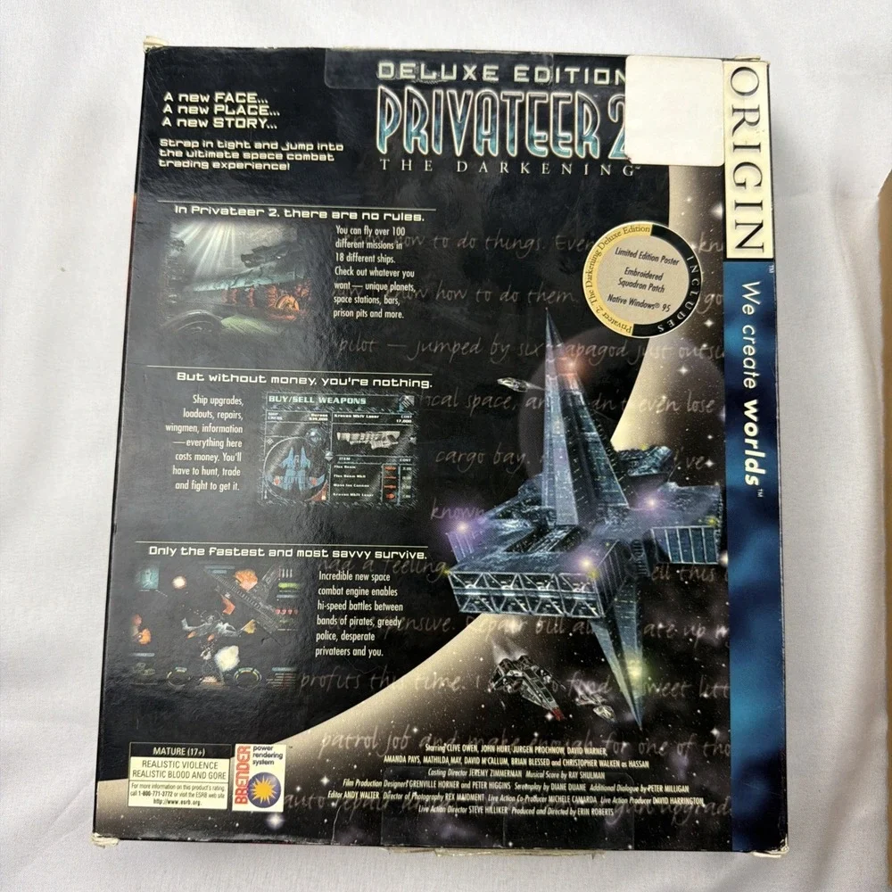 Privateer 2: The Darkening 1996 Big Box Vintage PC CD-ROM (RARE) READ‎